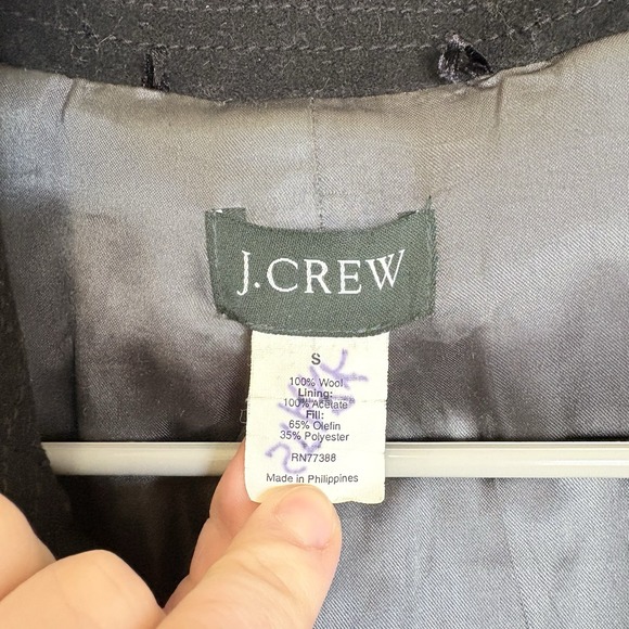 J. Crew Jacket Double Breasted‎ Wool Peacoat  Small Jacket Black Lined - Picture 7 of 7